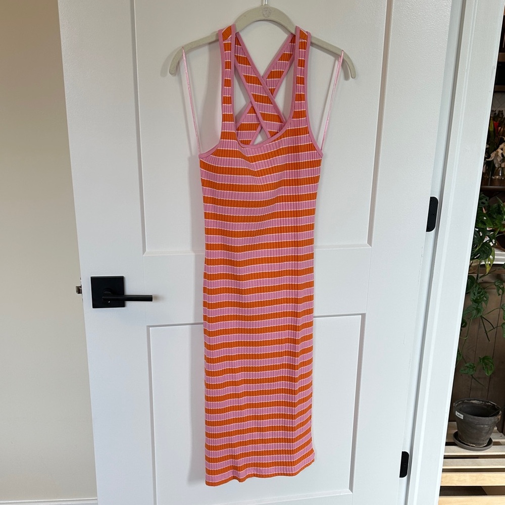 Striped Orange and Pink Women's Dress